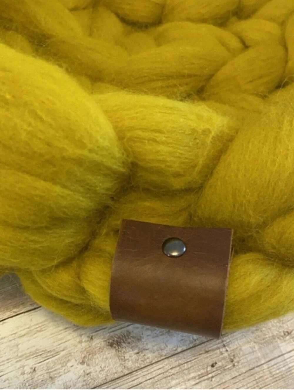 Cat / Small Dog Yarn Bed Mustard Yellow Chunky Yarn Homemade Merino Wool Cozy